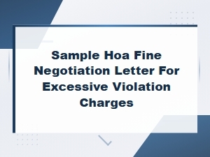 Sample Letter to Negotiate Excessive Hoa Fines