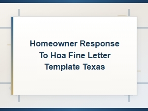 Texas Hoa Fine Response Letter Template for Homeowners