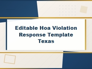 Texas Hoa Violation Response Template Guide
