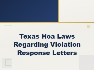 Texas Hoa Violation Response Letter Laws
